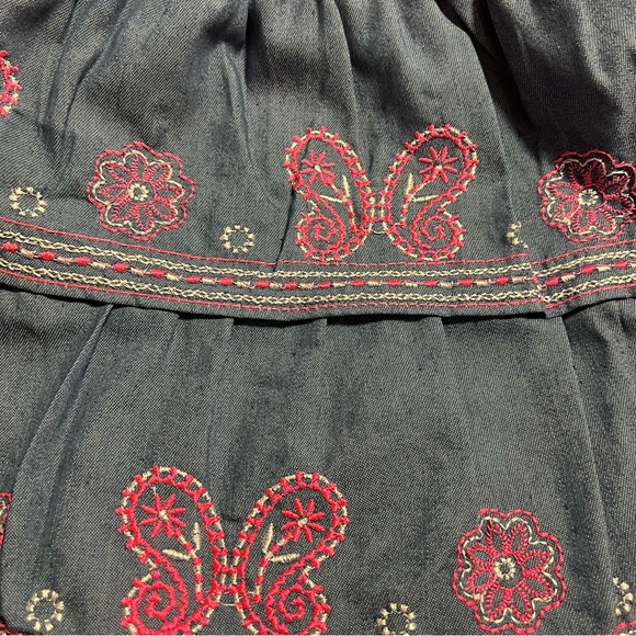 NWT Girls Cotton/Denium Embroidered Dress - Picture 3 of 7